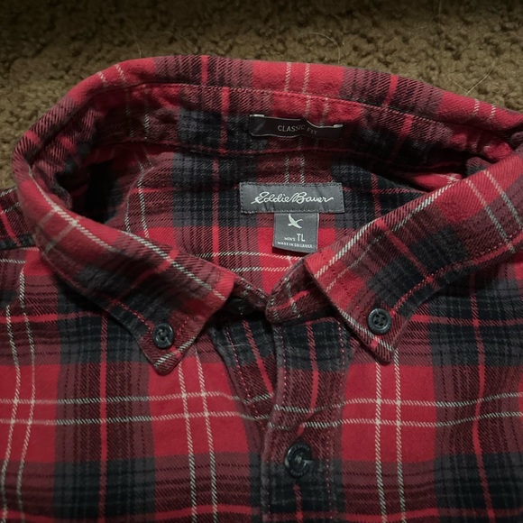 Eddie Bauer Men’s Flannel, Large Tall - Picture 3 of 4